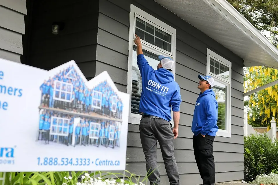 how to buy man pointing at house window